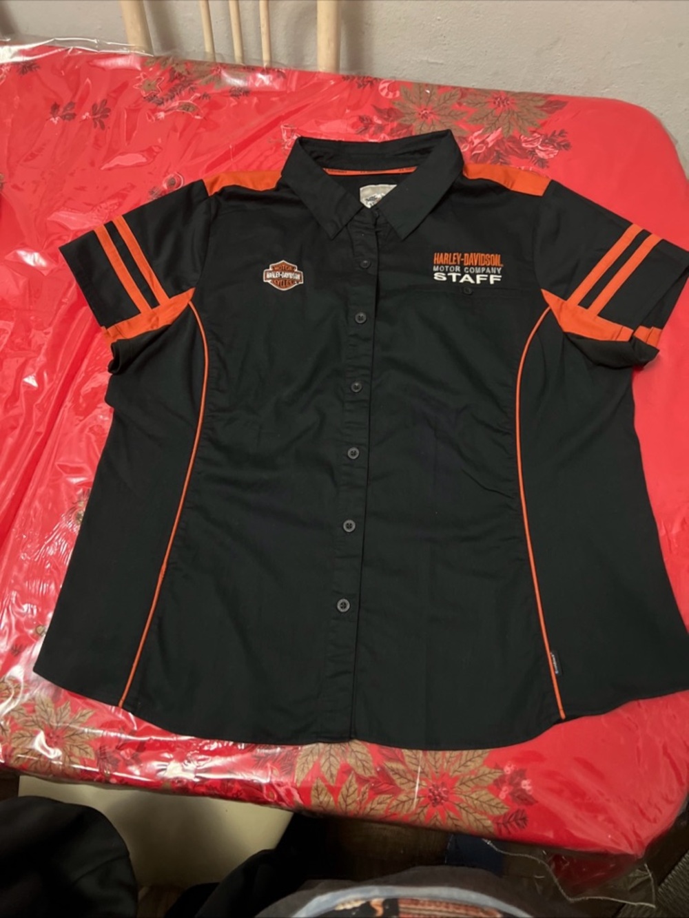 Harley Davidson Womens Staff Button Down Shirt Genuine Workwear Sz 2w